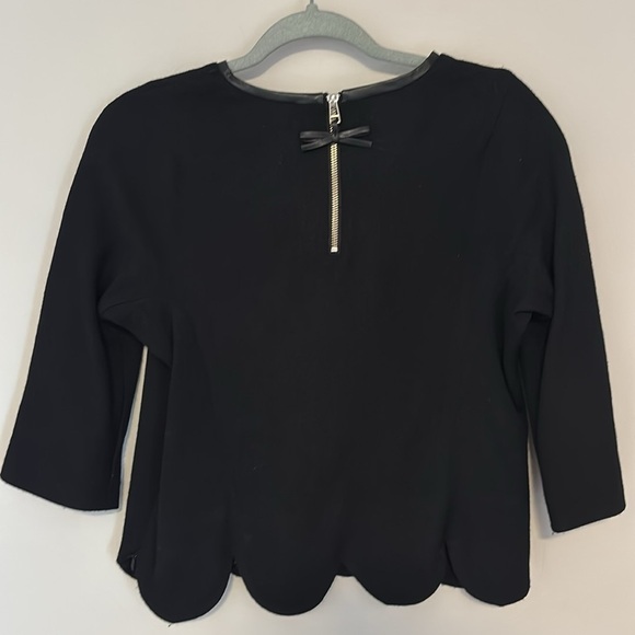 Milly Fitted Scalloped 3/4 Sleeve wool top size 6 - Picture 7 of 11